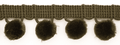 Large Pom Pom Braid - Olive - 25mm x 3 Meters