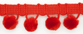 Large Pom Pom Braid - Orange - 25mm x 3 Meters