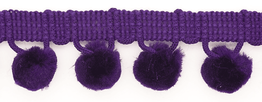Large Pom Pom Braid - Purple - 25mm x 3 Meters