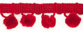 Large Pom Pom Braid - Red - 25mm x 3 Meters