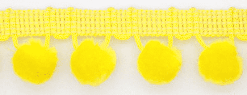 Large Pom Pom Braid - Yellow - 25mm x 3 Meters