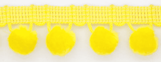 Large Pom Pom Braid - Yellow - 25mm x 3 Meters