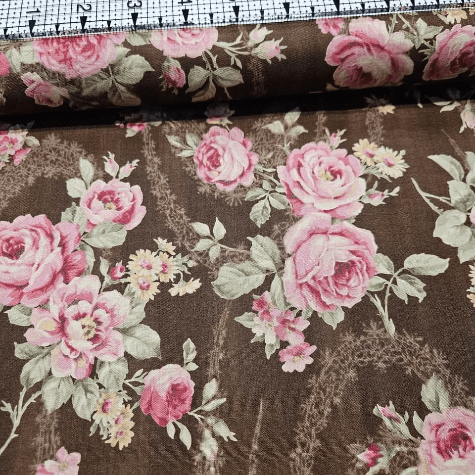 Lecien - Antique Rose Brown 31297 100% Cotton Fabric