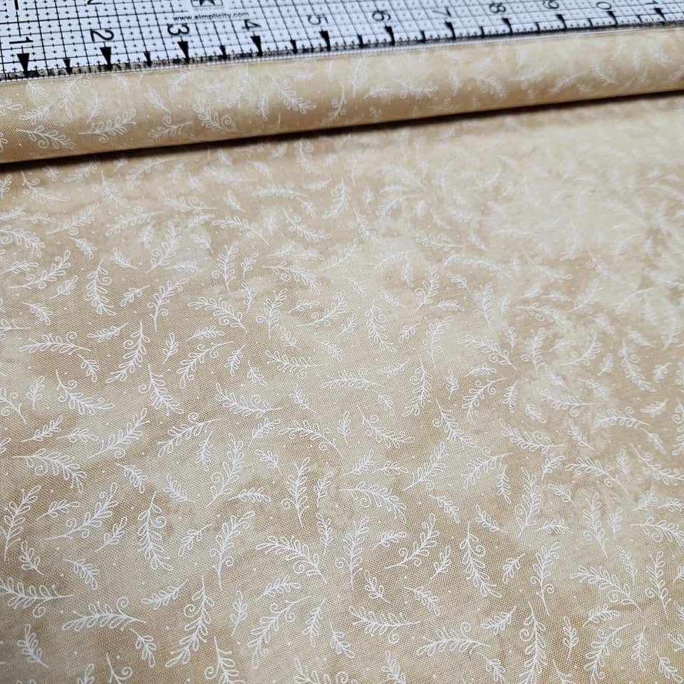 Maywood Studio - In Stitches Sprigs Neutral 100% Cotton Fabric - Crafts and Quilts