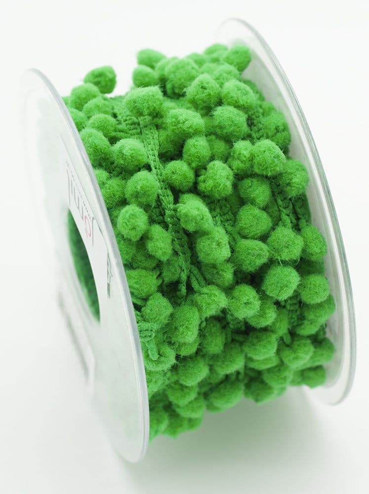 Mini Pom Pom Braid - Emerald Green - 15mm x 3 Meters