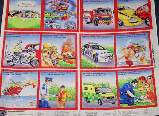 Nutex - Emergency Services Children's Book Fabric Panel