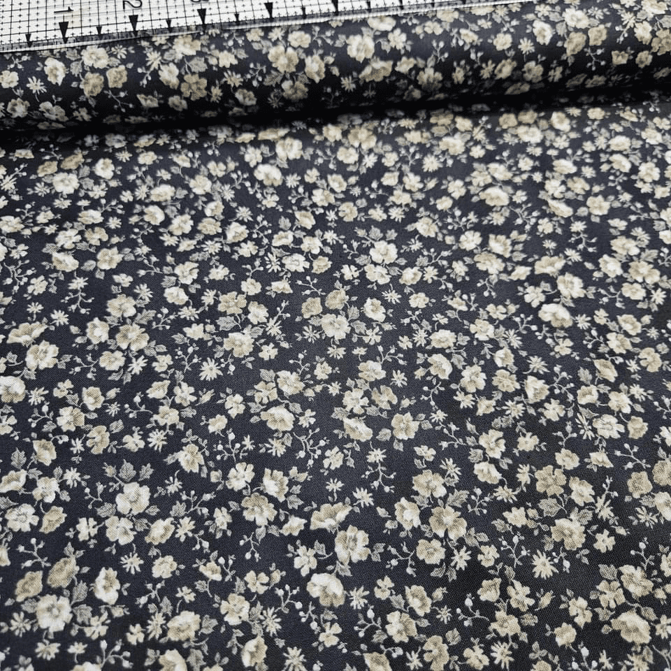 Quilt Gate - Gentle Flowers Rose on Black GF5950-14 100% Cotton Fabric