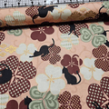Quilt Gate - Hyakka Ryoran Japanese Metallic Neko Cats HR3110-14 100% Cotton Fabric