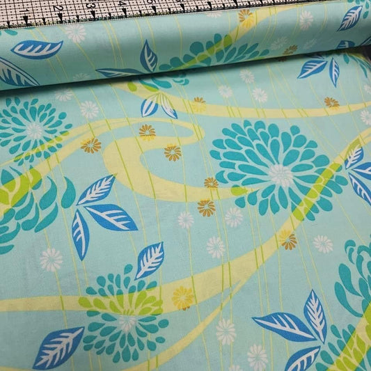 Red Rooster - Monaco Aqua 24740 100% Cotton Fabric - Crafts and Quilts