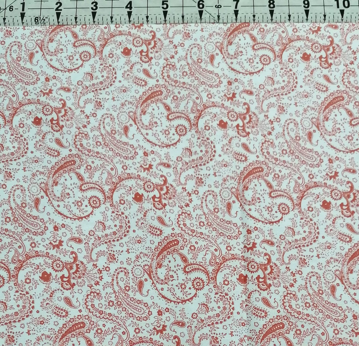 Poplin - Paisley Red 100% Cotton Fabric