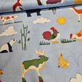 RJR Fabrics - Doodle Zoo Animals Blue 100% Cotton Fabric - Crafts and Quilts