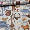 RJR Fabrics - Happy Homestead by Dan Morris Farm Items 100% Cotton Fabric - Crafts and Quilts