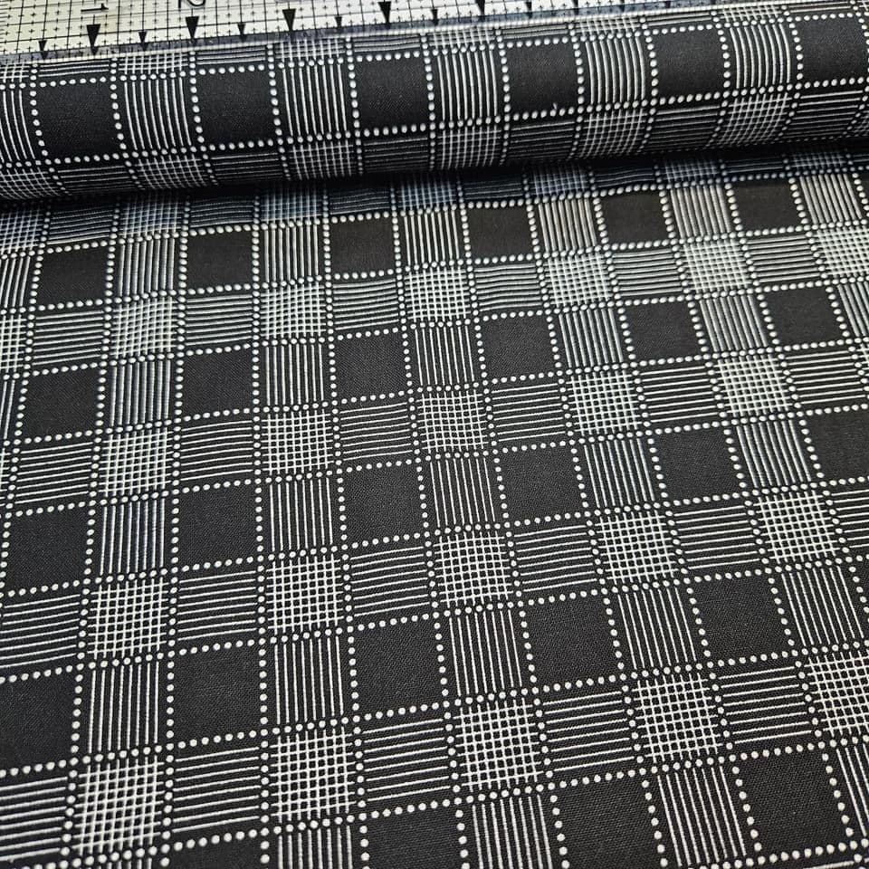 RJR Fabrics - Red by Alex Anderson Plaid Black 100% Cotton Fabric - Crafts and Quilts