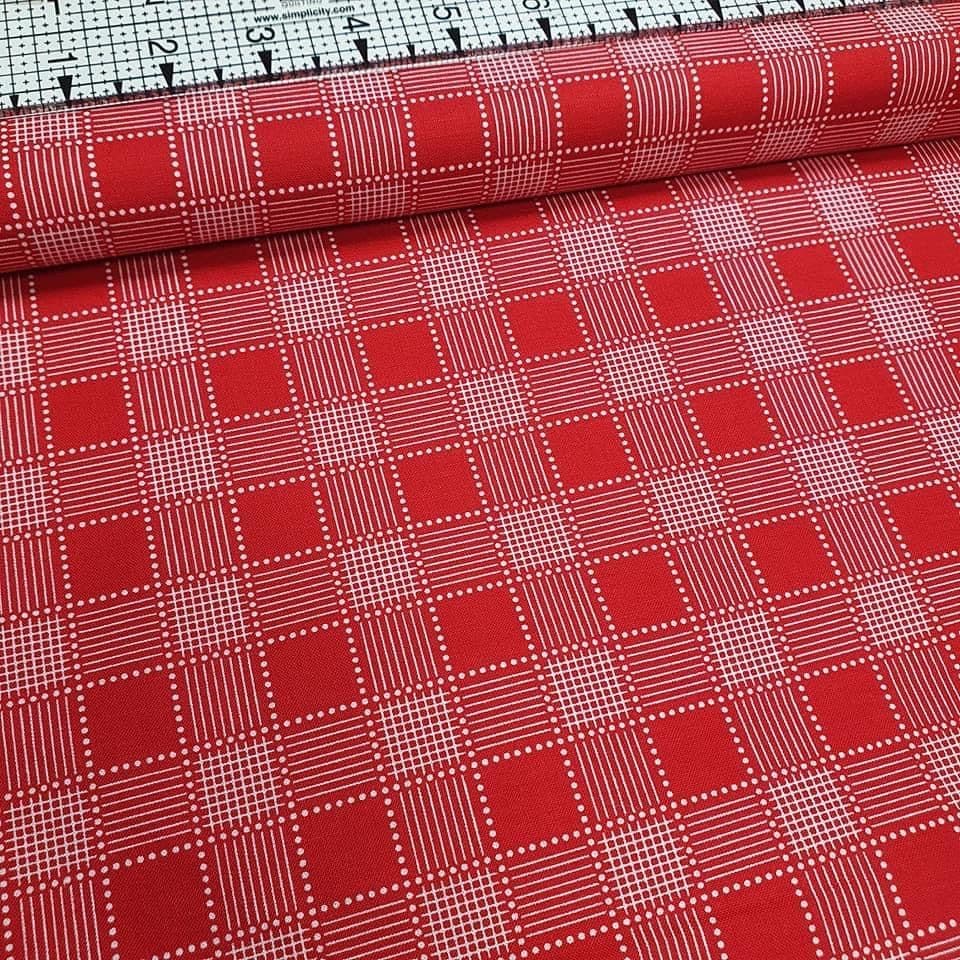 RJR Fabrics - Red by Alex Anderson Plaid Red 100% Cotton Fabric - Crafts and Quilts