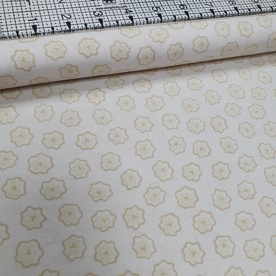 RJR Fabrics - Sand and Stone by Thimbleberries Flower Cream Tonal 100% Cotton Fabric - Crafts and Quilts