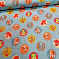 RJR Fabrics - Woodland Park Animal Circles Blue 100% Cotton Fabric - Crafts and Quilts