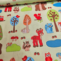 RJR Fabrics - Woodland Park Animal Friends Green 100% Cotton Fabric - Crafts and Quilts