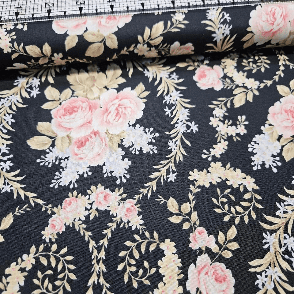 RJR Fabrics - World of Romance by Robyn Pandolph Rose Frame 100% Cotton Fabric - Crafts and Quilts