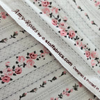 Stof - Amy Roses Grey 100% Cotton Fabric - Crafts and Quilts