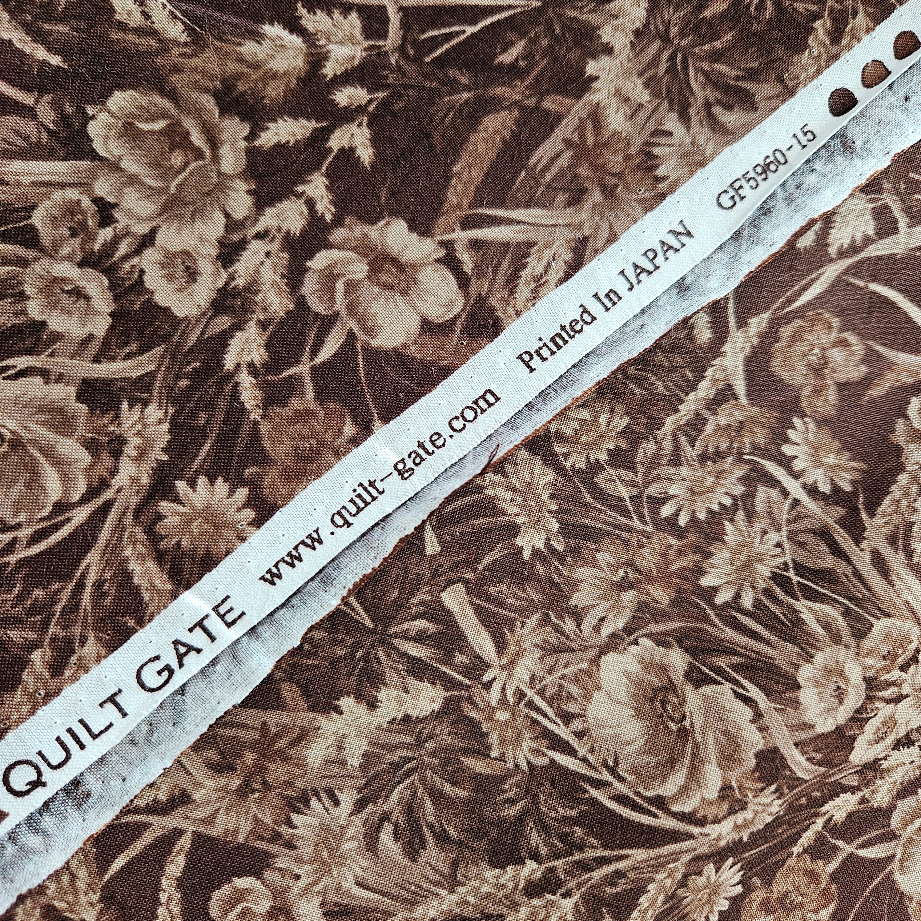 Quilt Gate - Gentle Flowers Brown GF5960-15 100% Cotton Fabric - Crafts and Quilts