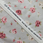 Stof - Sofie Rose Grey 100% Cotton Fabric - Crafts and Quilts