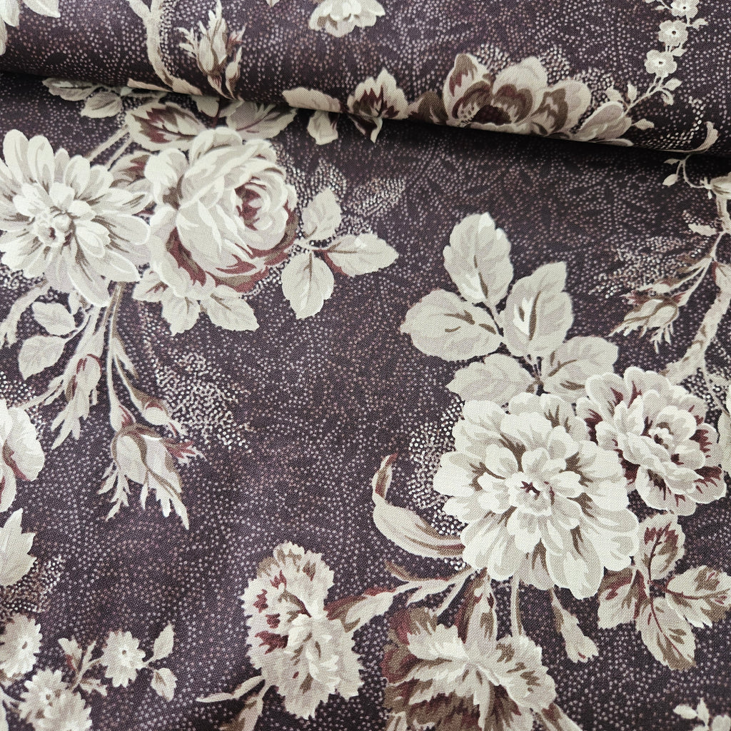 Quilt Gate - Gentle Flowers Brown GF5930-11 100% Cotton Fabric - Crafts and Quilts
