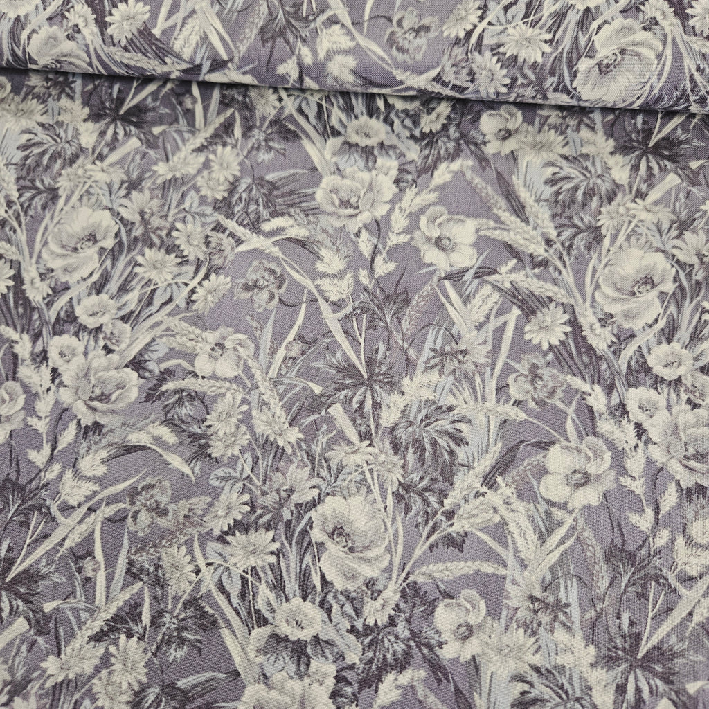 Quilt Gate - Gentle Flowers Purple GF5960-15 100% Cotton Fabric - Crafts and Quilts