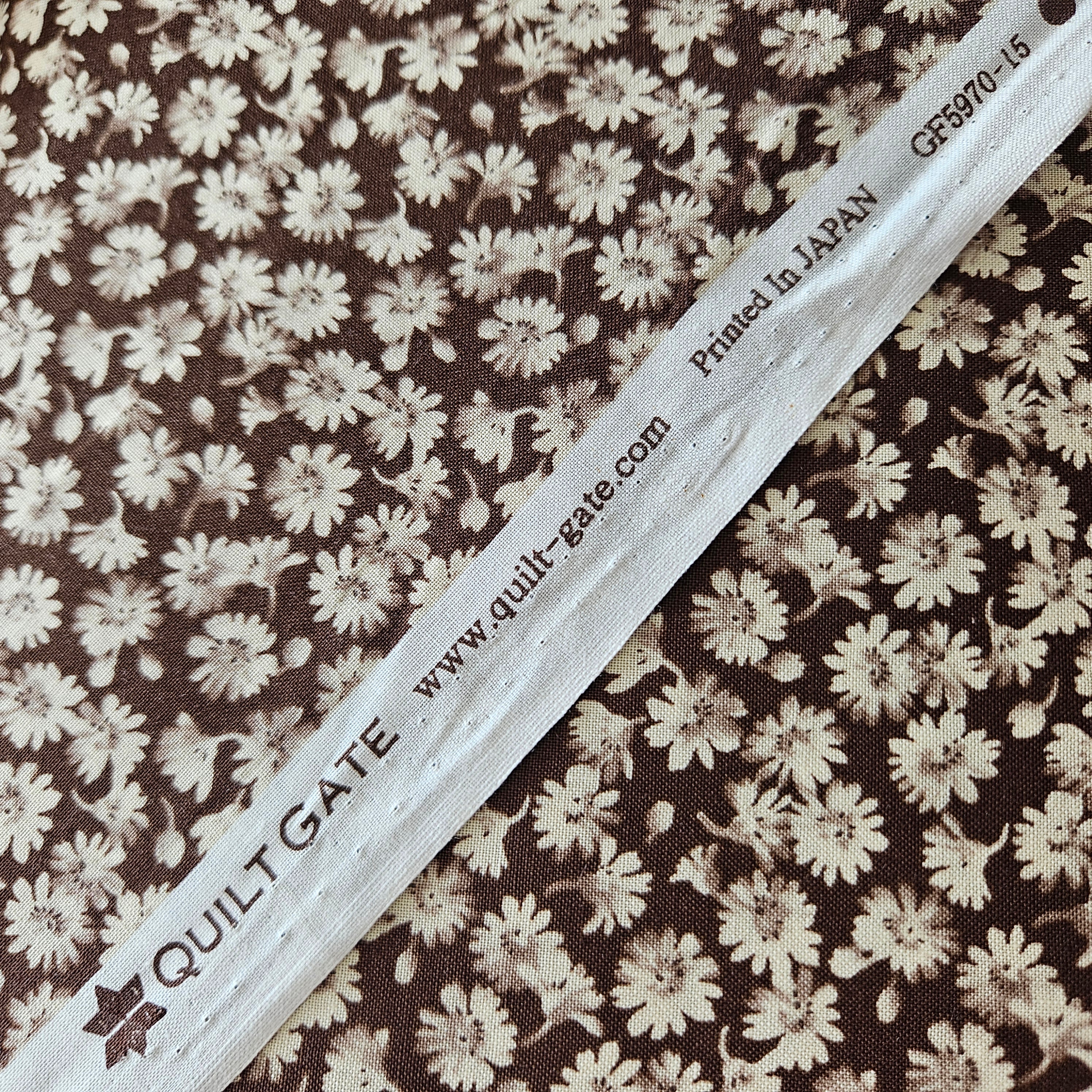 Quilt Gate - Gentle Flowers Brown GF5970-15 100% Cotton Fabric - Crafts and Quilts
