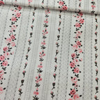 Stof - Amy Roses Grey 100% Cotton Fabric - Crafts and Quilts