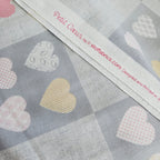 Stof - Petit Coeur Hearts MS16-55 Grey 100% Cotton Fabric - Crafts and Quilts