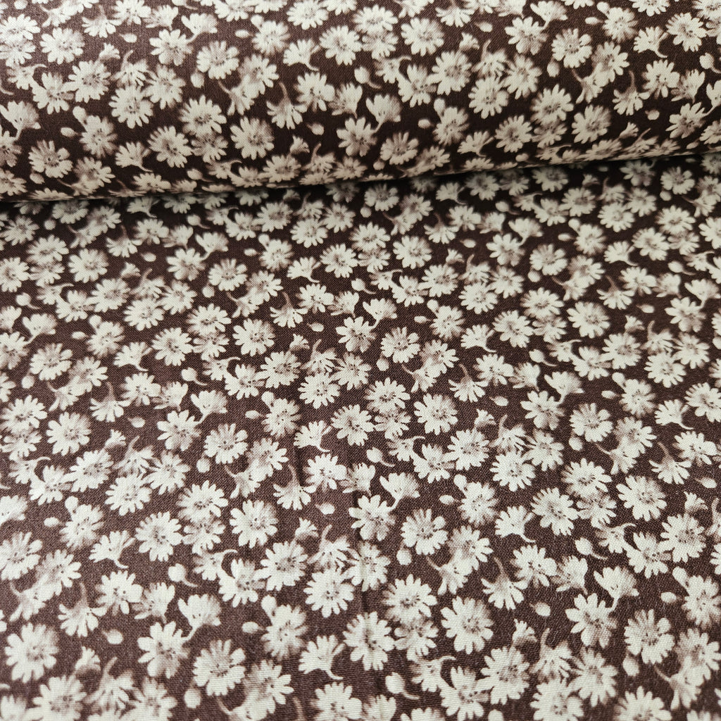 Quilt Gate - Gentle Flowers Brown GF5970-15 100% Cotton Fabric - Crafts and Quilts