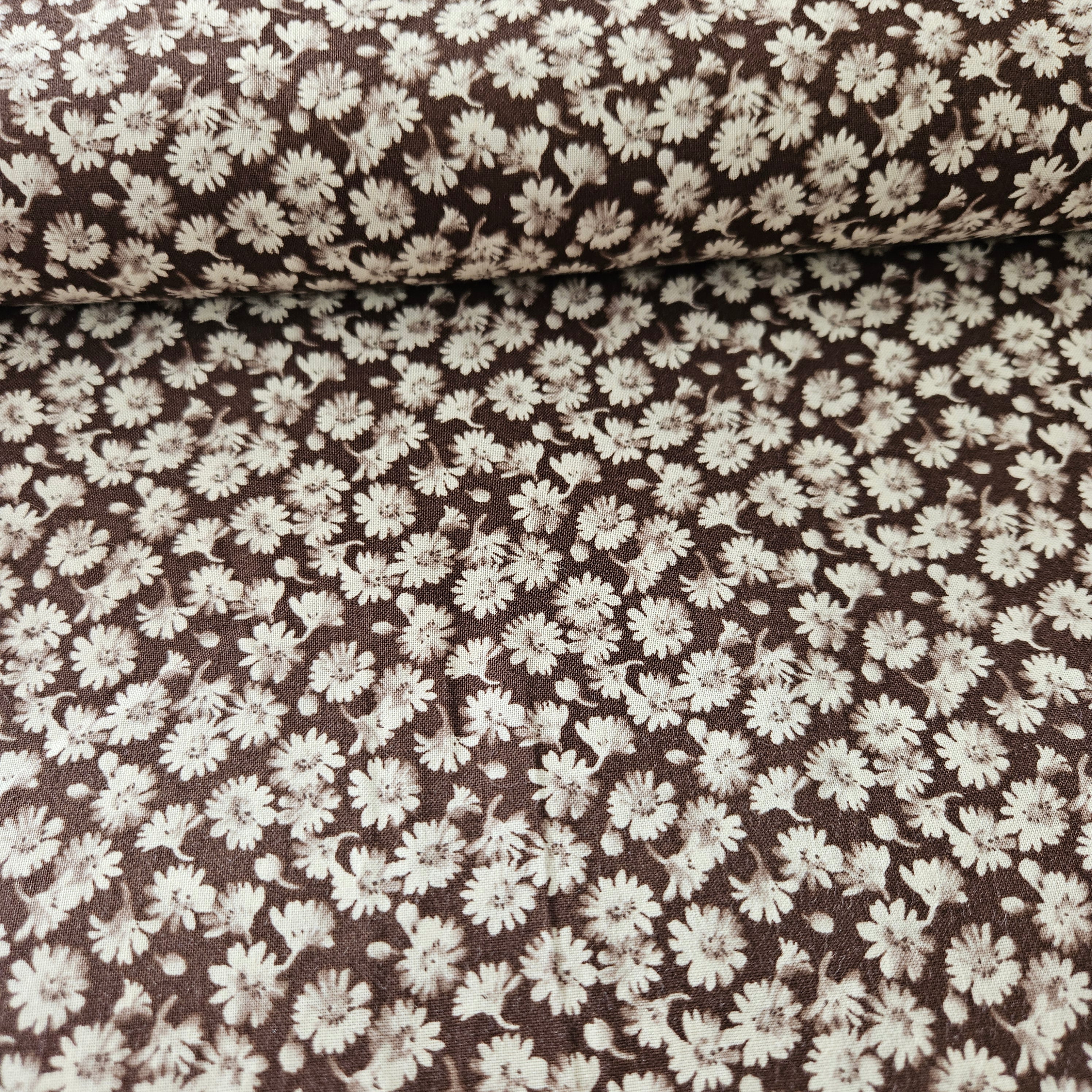 Quilt Gate - Gentle Flowers Brown GF5970-15 100% Cotton Fabric - Crafts and Quilts