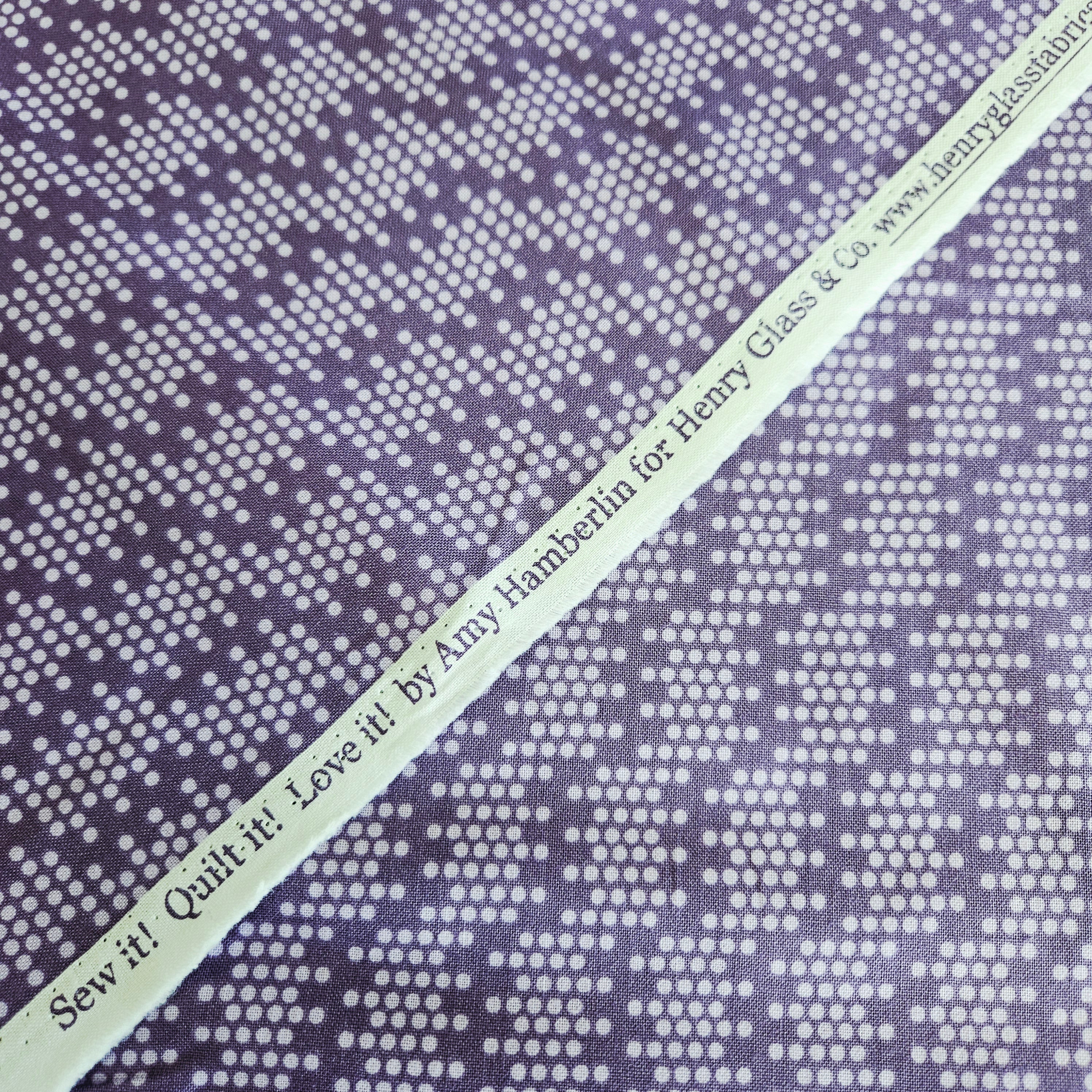 Henry Glass - Sew it! Quilt it! Love it! Dash Purple 100% Cotton Fabric