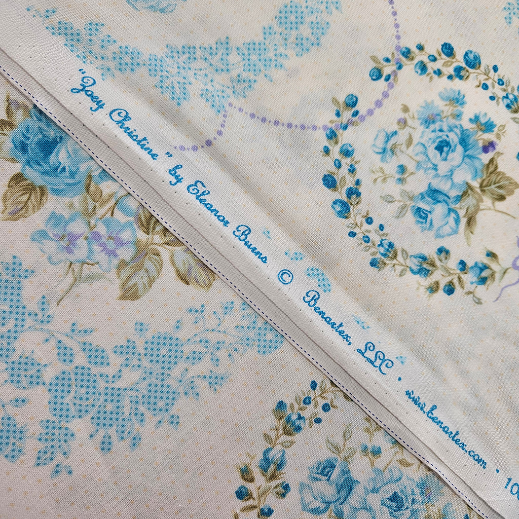 Benartex -Zoey Christine Blue 100% Cotton Fabric - Crafts and Quilts