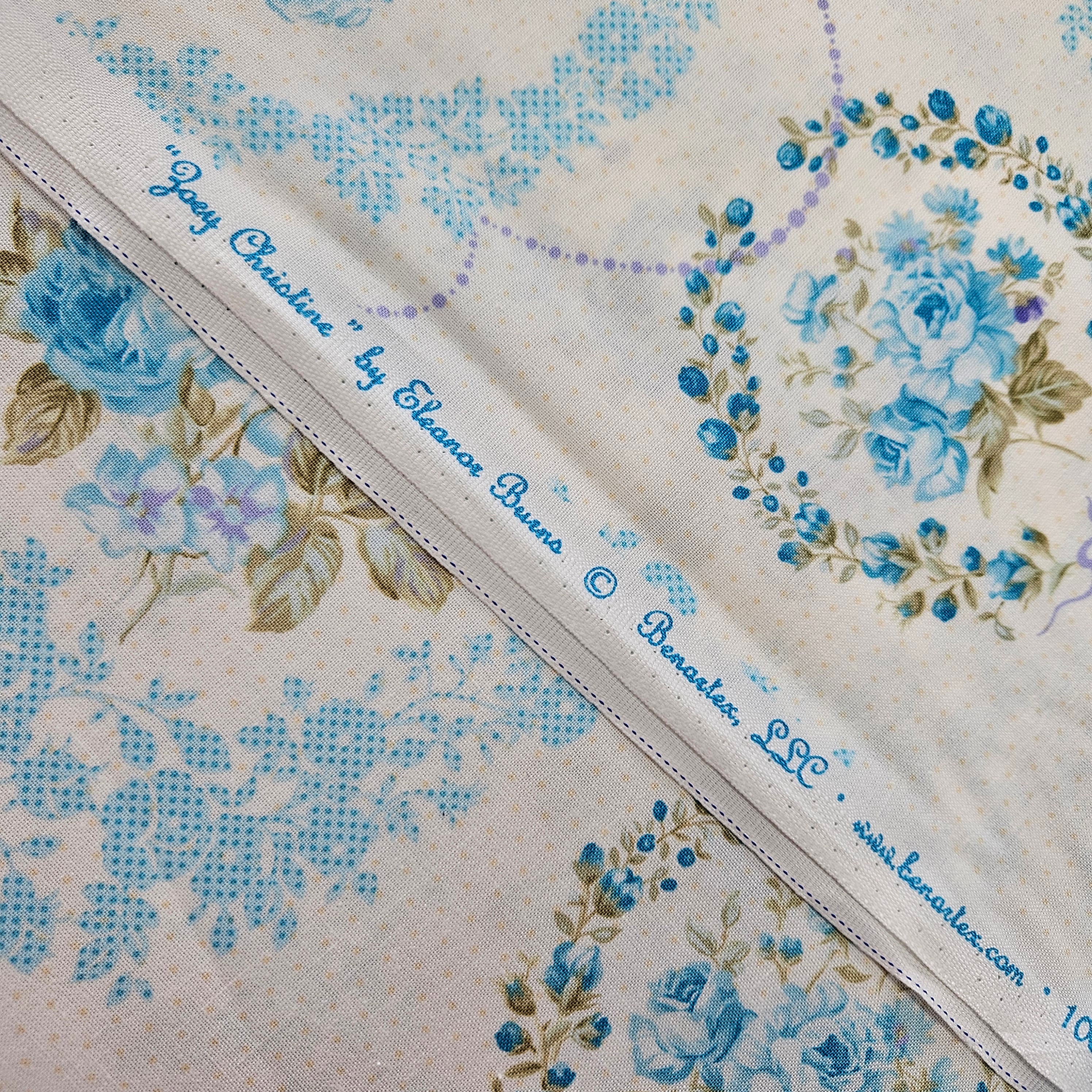 Benartex -Zoey Christine Blue 100% Cotton Fabric - Crafts and Quilts
