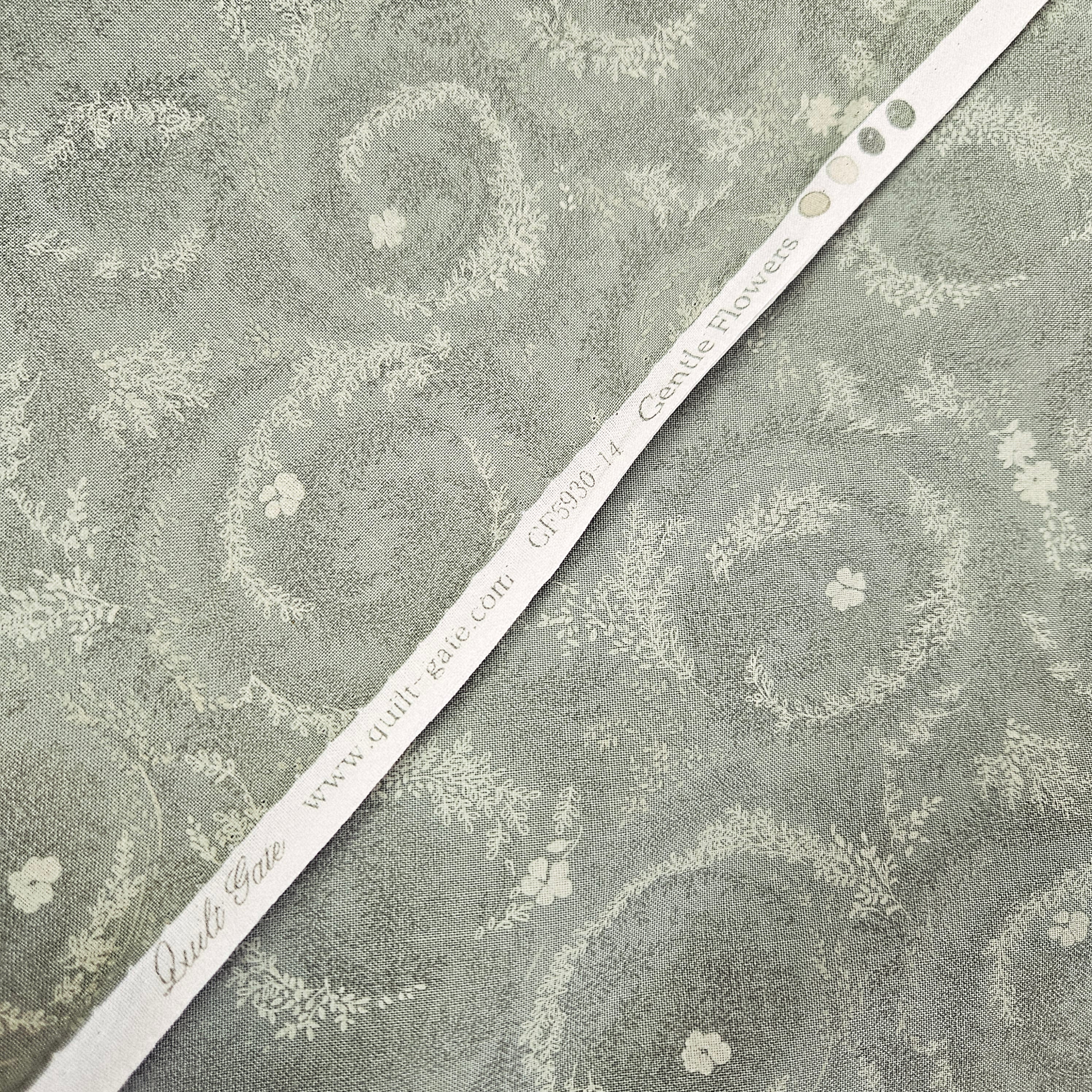 Quilt Gate - Gentle Flowers Green GF5930-14 100% Cotton Fabric - Crafts and Quilts