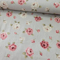 Stof - Sofie Rose Grey 100% Cotton Fabric - Crafts and Quilts