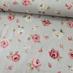 Stof - Sofie Rose Grey 100% Cotton Fabric - Crafts and Quilts