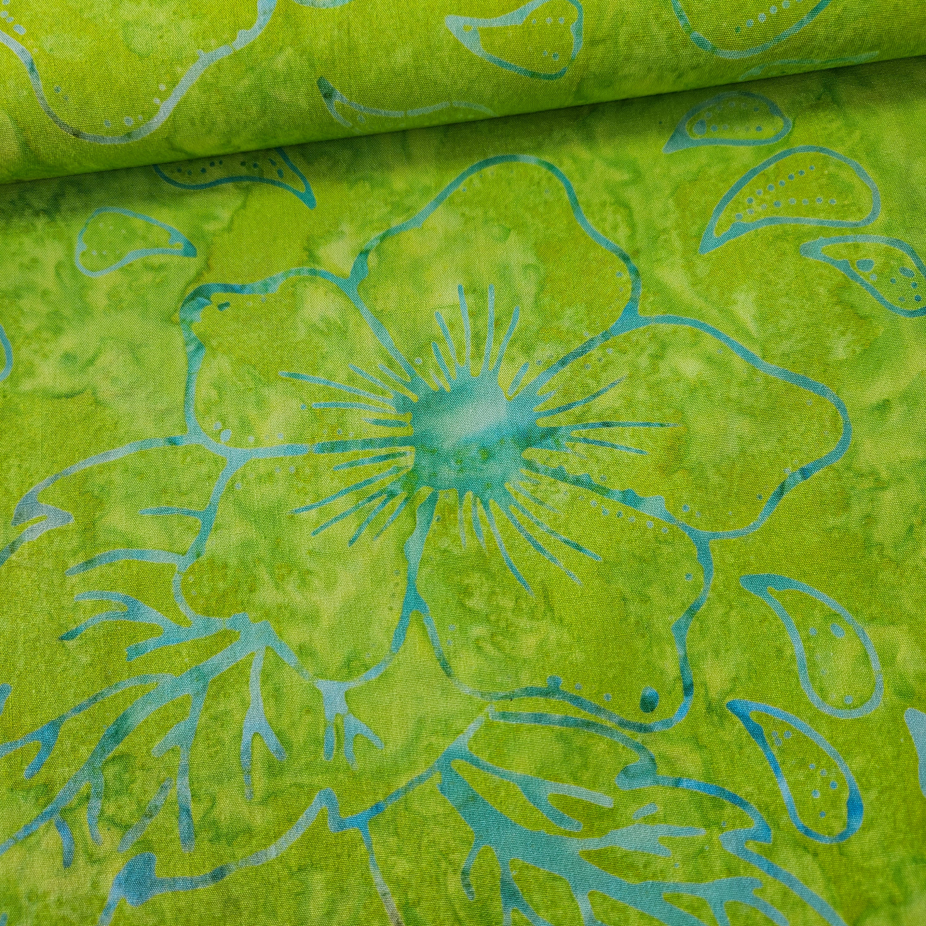 Indonesian Bali Batik - Melati Green 100% Cotton Fabric - Crafts and Quilts