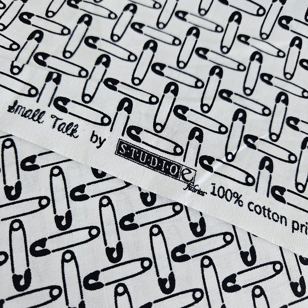Studio E - Small Talk Safety Pins 100% Cotton Fabric - Crafts and Quilts