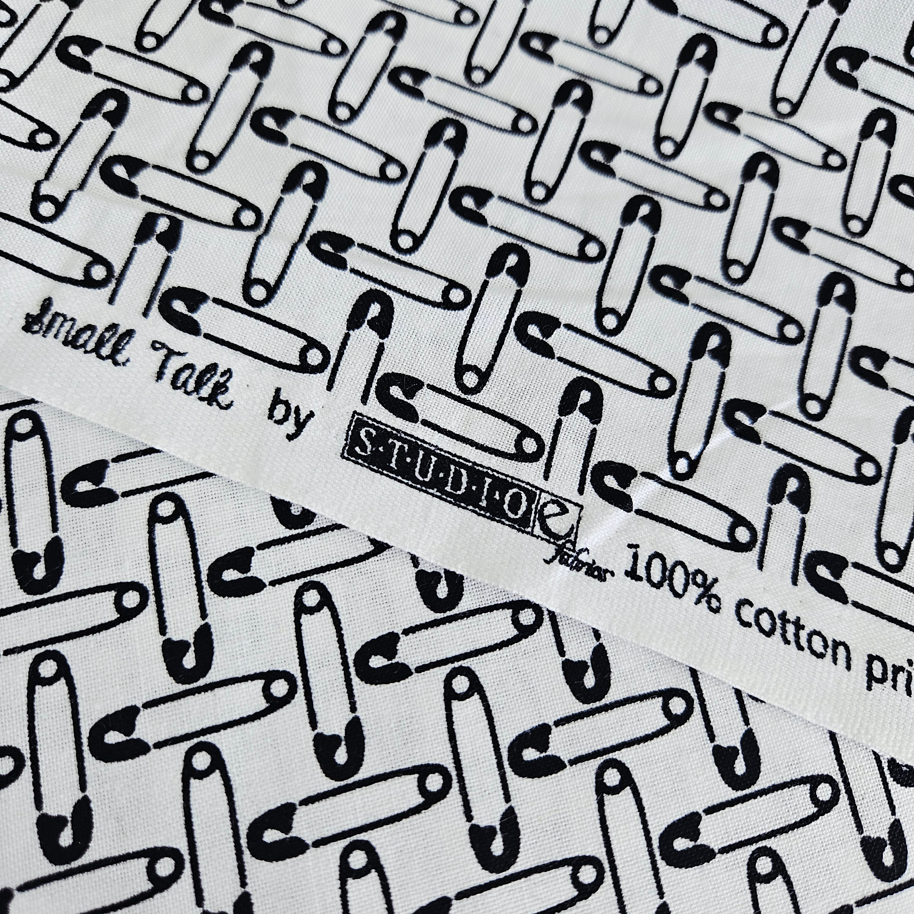 Studio E - Small Talk Safety Pins 100% Cotton Fabric - Crafts and Quilts