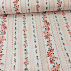 Stof - Amy Roses Pink 100% Cotton Fabric - Crafts and Quilts