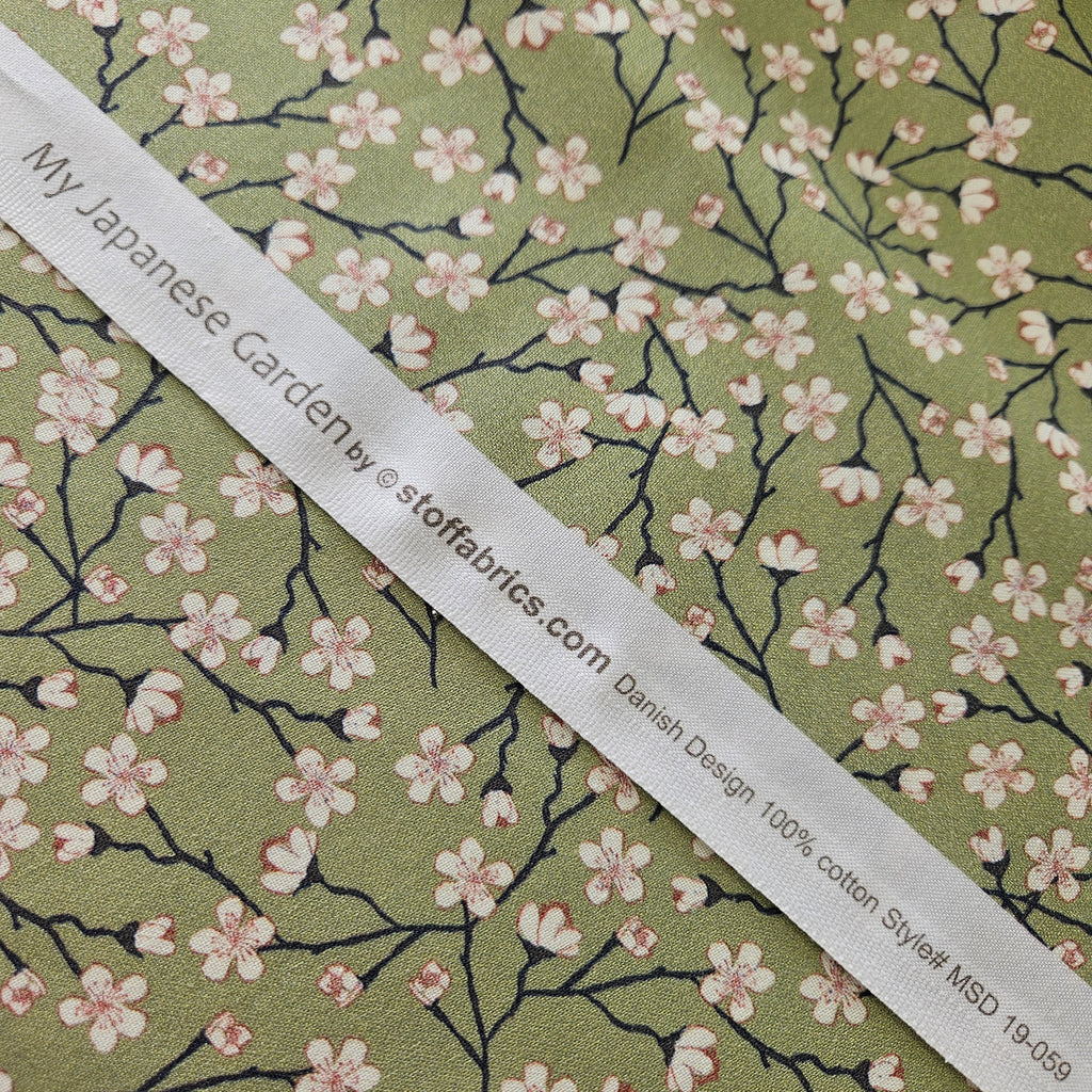 Stof - My Japanese Garden Green 100% Cotton Fabric - Crafts and Quilts