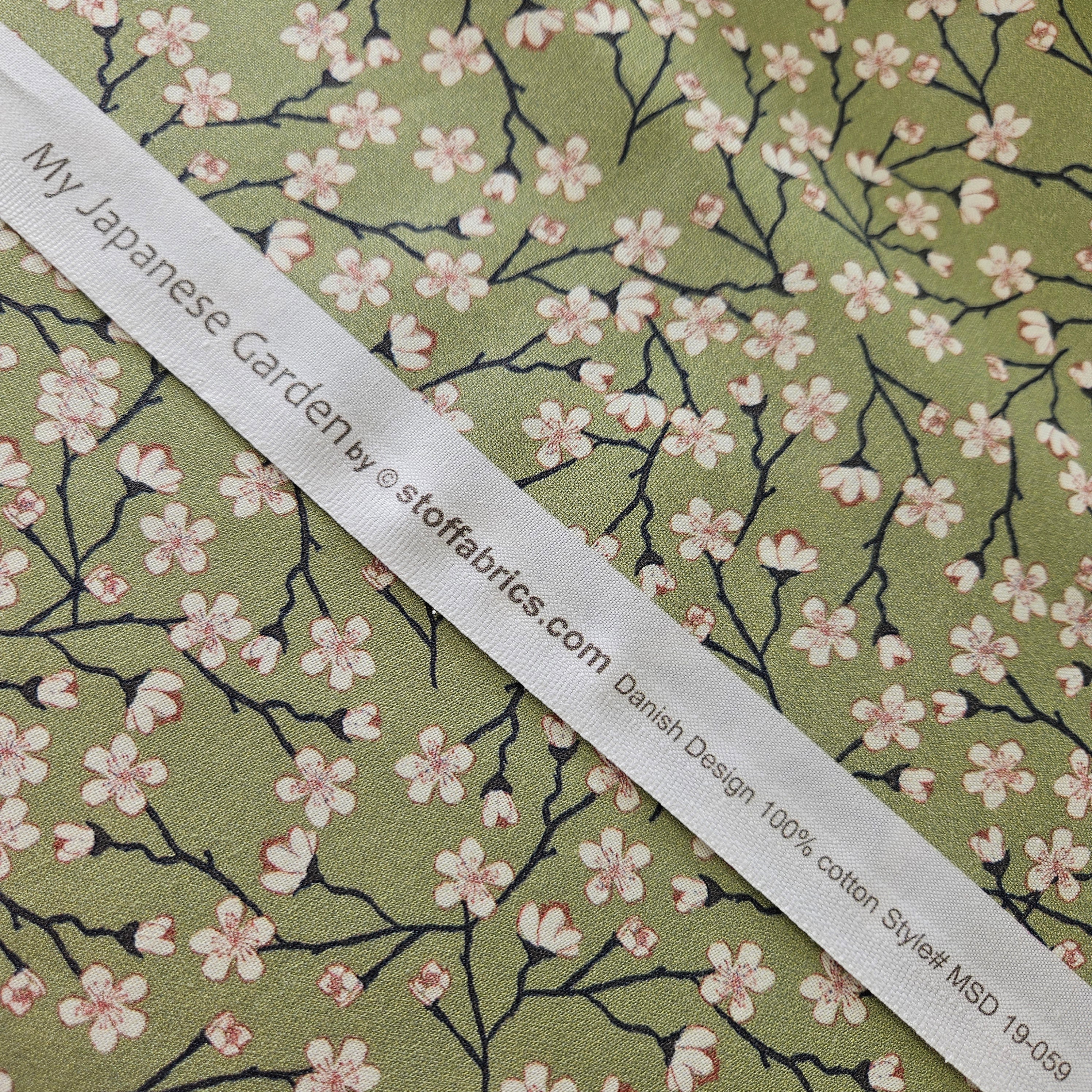 Stof - My Japanese Garden Green 100% Cotton Fabric - Crafts and Quilts