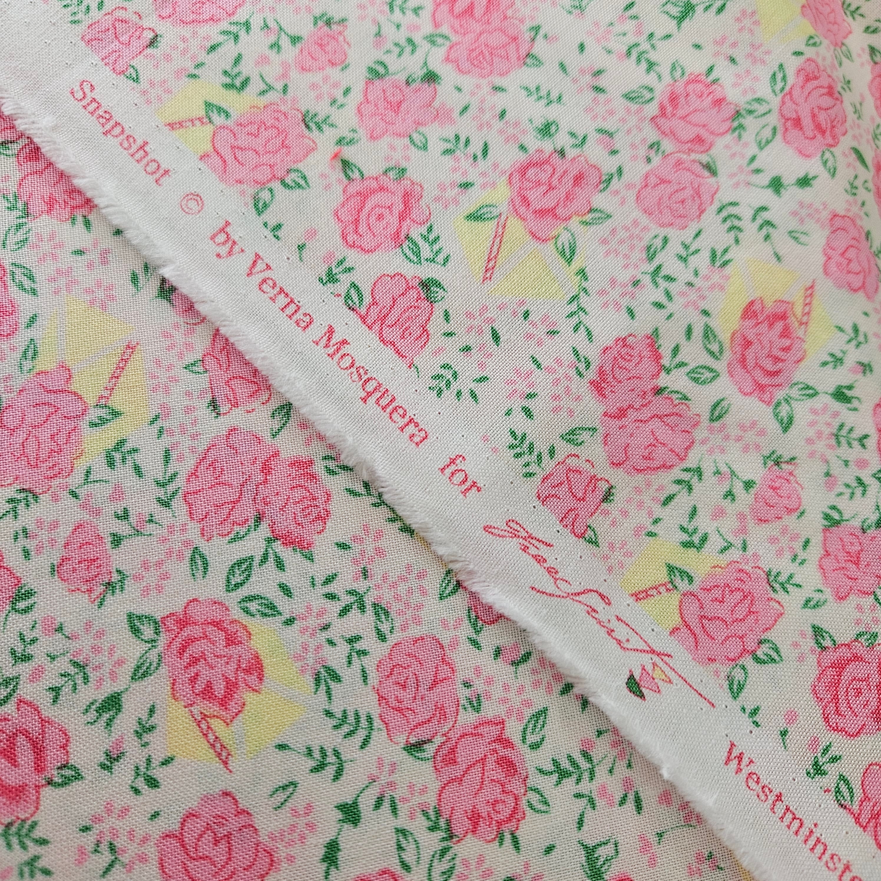 Free Spirit - Snapshot by Verna Mosquera Rosebuds Pearl PWVM 116 100% Cotton Fabric - Crafts and Quilts