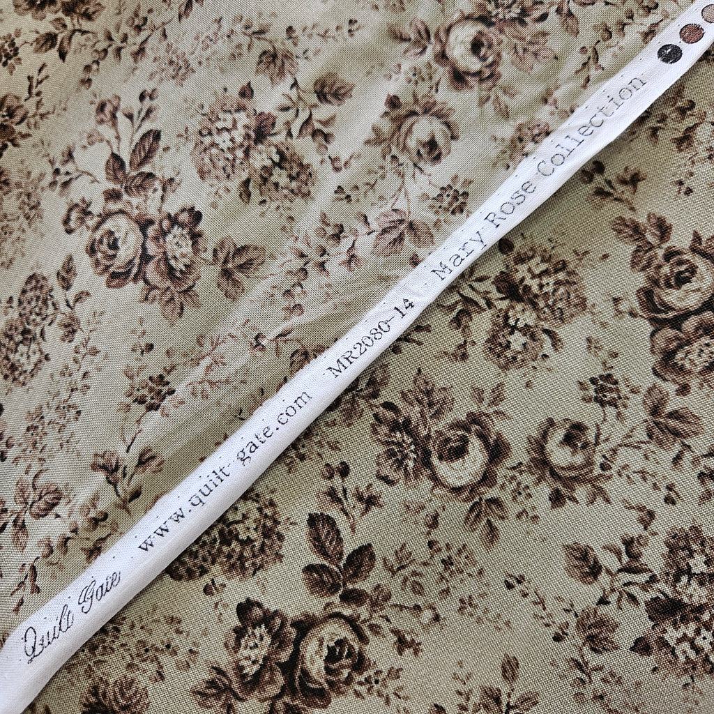Quilt Gate - Mary Rose Brown MK2080-14 100% Cotton Fabric - Crafts and Quilts