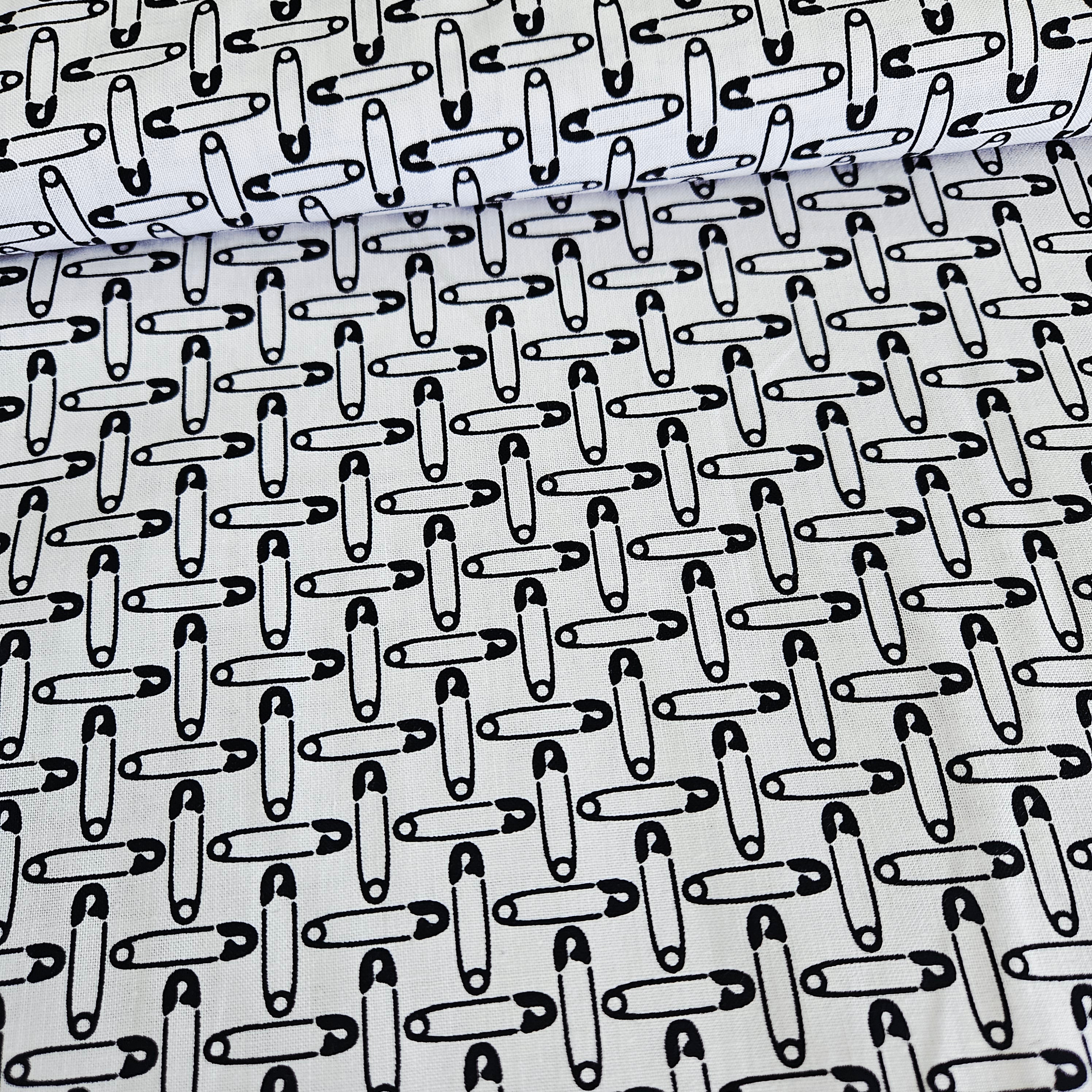 Studio E - Small Talk Safety Pins 100% Cotton Fabric - Crafts and Quilts