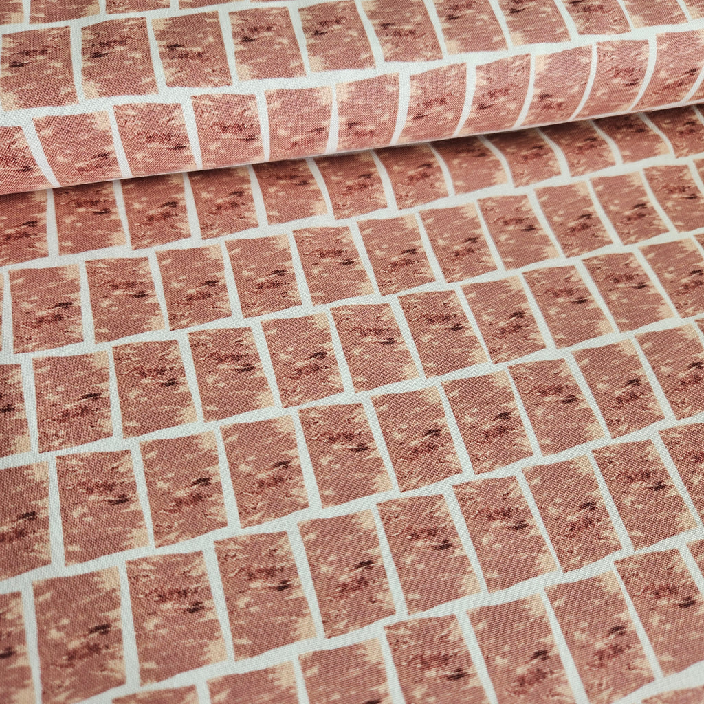 Stof - Murano Pink Square 100% Cotton Fabric - Crafts and Quilts