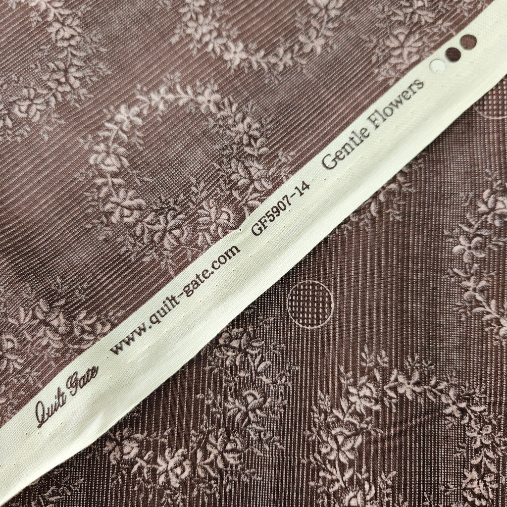 Quilt Gate - Gentle Flowers Plum GF5907-14 100% Cotton Fabric - Crafts and Quilts