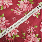Maywood Studios - Graceful Moments Red Floral 100% Cotton Fabric - Crafts and Quilts